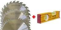 FLURY 3-tlg. Kreissägeblätterset *Aktion* -  inklusive Stabila Wasserwaage