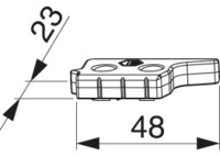 MACO Hebeteil MM mit Positionszapfen 12x3 mm FT24 13V Schrägverschraubung links/rechts