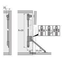 Hettich Klappenhalter Klassik D mit Magnet-Zuhaltung - links, vernickelt