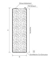 Menke Salamander-Bodeneinstand 200 mm SK Lg. 6,50 m Grau, 200x50 mm PVC Schaumfür SchwelleNutzhöhe: ca. 196,0 mm