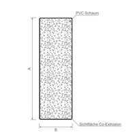 Menke Bodeneinstand 100 mm Lg. 6,50 m ungefräst, Grau100x40 mm PVC Schaum, ohne SK