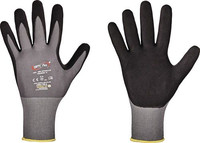 Nitril Strickhandschuhe "Optimate" mit TOPF-Aufdruck - Grau/Schwarz