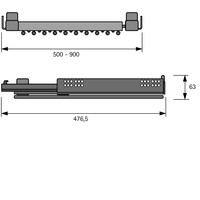 Hettich Ausziehbarer Hosenhalter Amari, 600 - 700, silber