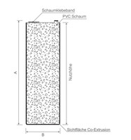 Menke GU-Bodeneinstand 200 mm SK Lg. 6,50 m Grau, 200x50 mm PVC Schaumfür Schwelle 80 mm & 70 mm Nutzhöhe: ca. 197 mm