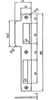 H.T. Schließblech stumpf käntig links 26 x 200 mm