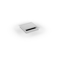 TOPFORM Kabeldurchlass mit Klappdeckel - schwarze Bürstendichtung - Aluminium elox