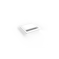 TOPFORM Kabeldurchlass mit Klappdeckel - graue Bürstendichtung - Aluminium weiß matt