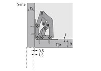 HETTICH Aufschraubscharnier mit/ ohne Feder