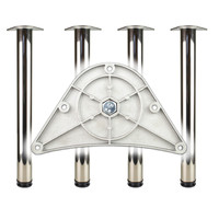 TOPFORM Tischbein 80 x 870-890 mm, Stahl chrom poliert, mit Platten-Befestigung rund