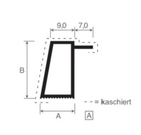 Menke Kammeranschlussprofil - 6,0m - ohne Schaumklebeband