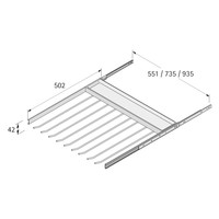 Hettich Ausziehbarer Hosenhalter - zwischen Korpusseiten/ unter dem Oberboden - silber