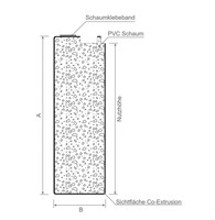 Menke Schüco-Bodeneinstand 100 mm Lg. 6,50 m Weiß, 100x40 mm PVC Schaum, mit SK für 70er & 82erNutzhöhe: ca. 93,4 mm