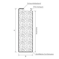 Menke Profine-Bodeneinstand 150 mm SK Lg. 6,50 m Grau, 149x49 mm PVC Schaumfür SchwelleNutzhöhe: ca. 145,2 mm
